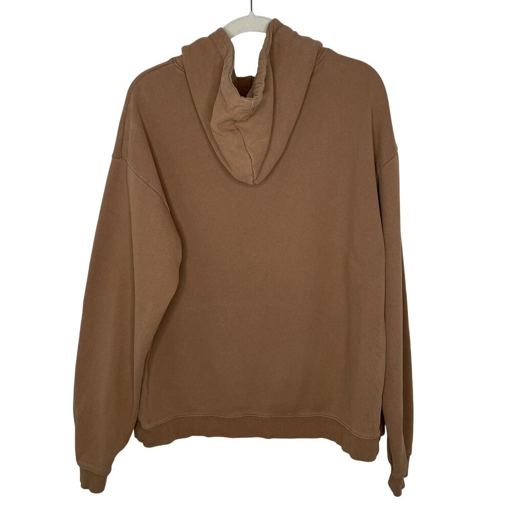 Badwood Unisex Tan Embossed Logo Hoodie, L - Picture 2 of 10